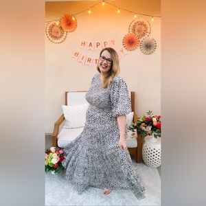 ASOS Curve ✨ Dotted Shirred Tier Maxi Dress 18W